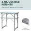 Table de camping légère et portable de 23 po de hauteur réglable pour différentes utilisations.