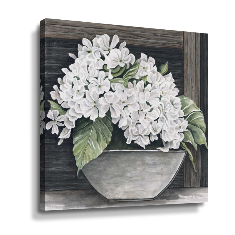 " Hydrangea Pot " Painting Print, Wrapped Canvas, 24" H x 24" W x 2" D