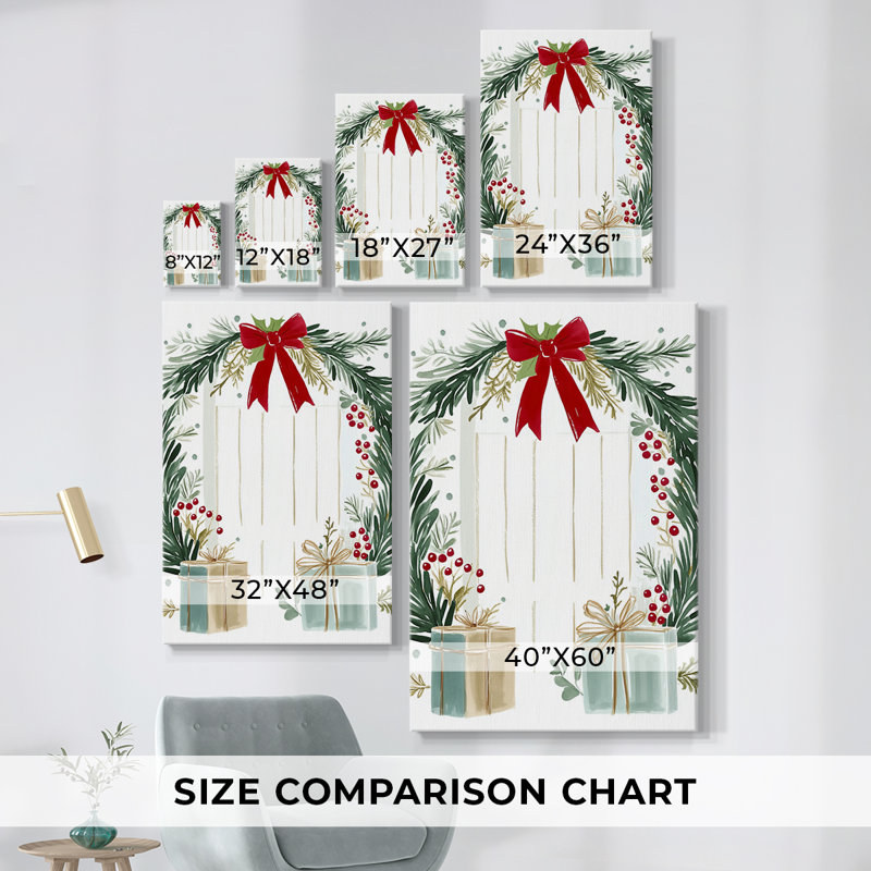Art des Fêtes de Noël - Toile tendue avec châssis DCCDXCIX, H 18 po x l 12 po