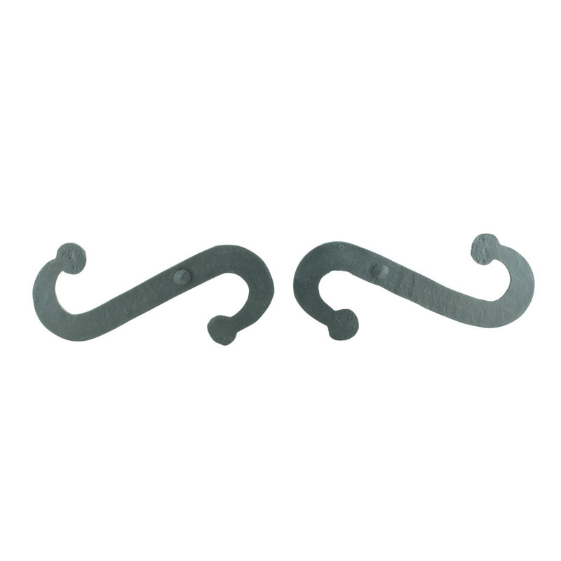 Black Wrought Iron S-Shaped Shutter Dogs Pack of 4
