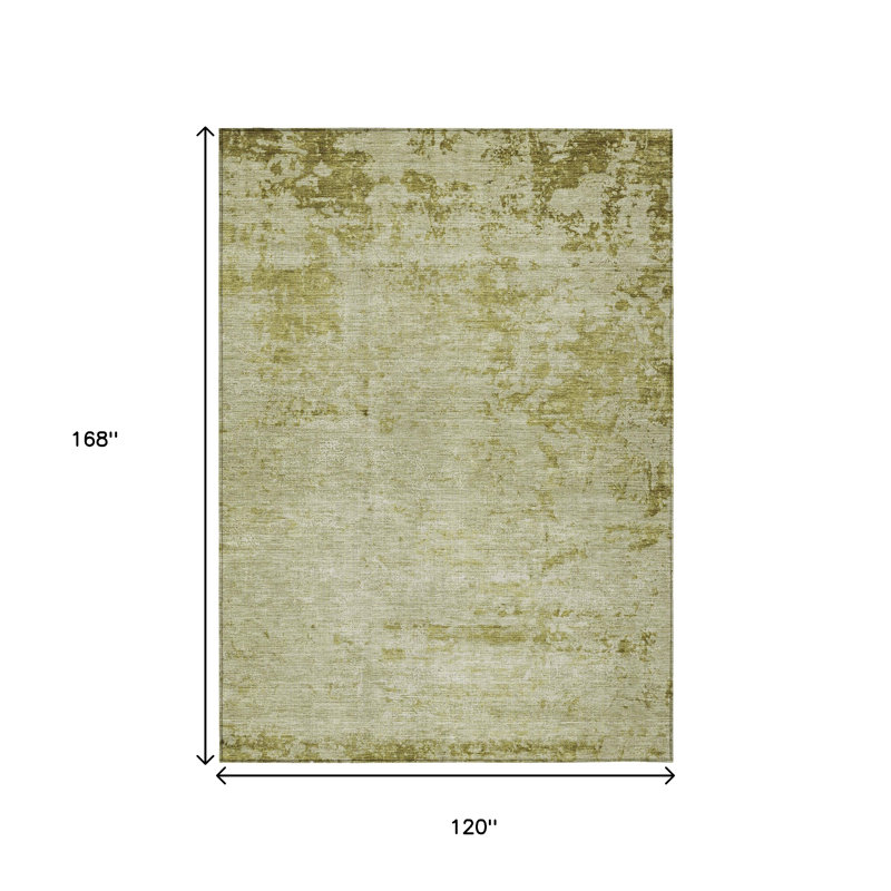 Tapis d'extérieur lavable abstrait vert artichaut 10 pi x 14 pi artichaut