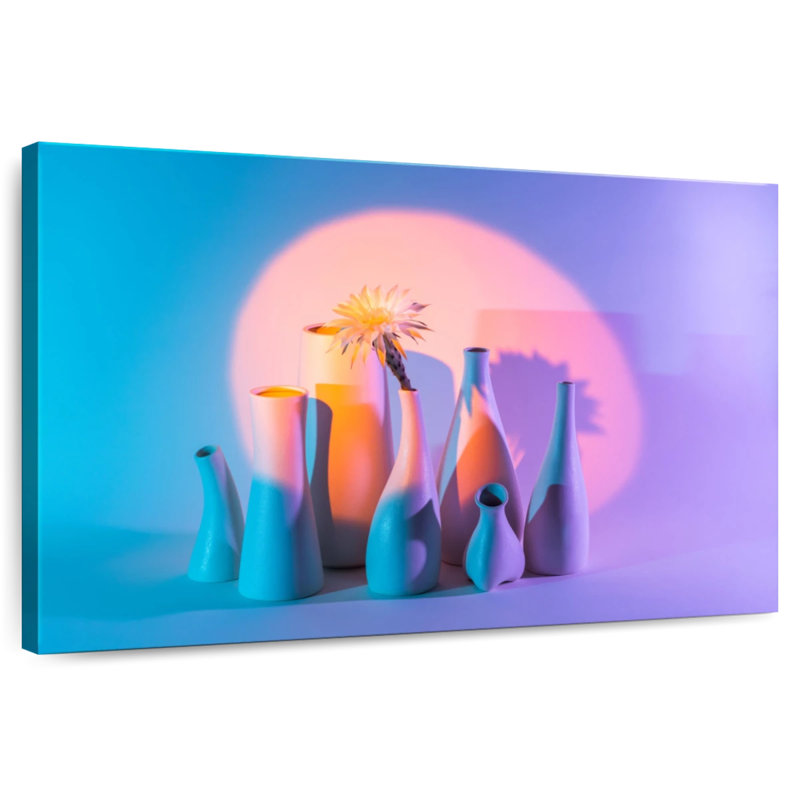 Harnek Cactus Vase Under Spotlight, 20" H x 30" W