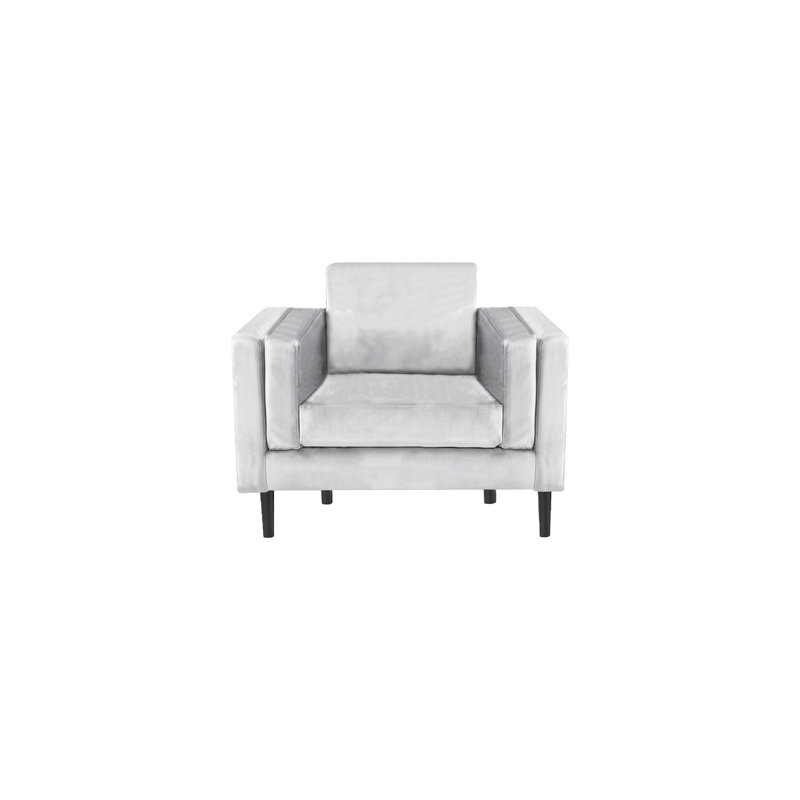 Deavian Velvet Armchair, Silver