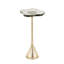 Table d'appoint en aluminium avec piédestal et plateau en verre texturé