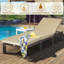 Chaise longue rembourrée réglable en rotin Dizzie-1728108774