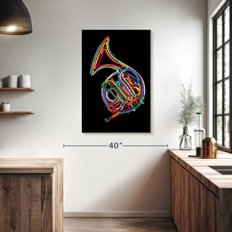 Cor français en couleurs, H 39 po x l 26 po