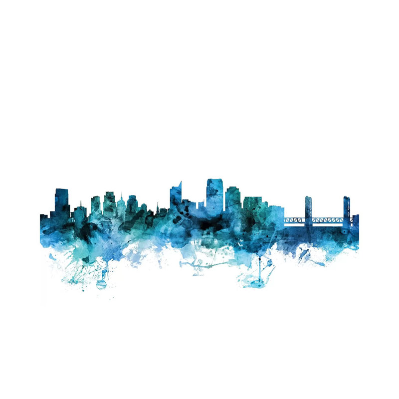 Sacramento, California Skyline by Michael Tompsett - Wrapped Canvas Gallery-Wrapped Canvas Giclée, 20.32 cm H x 30.48 cm W