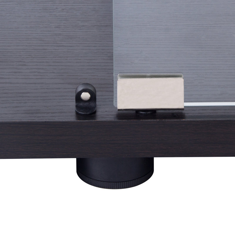 Armoire en verre noir avec une porte et 3 tablettes - Présentoir à 3 tablettes pour créer une maison captivante
