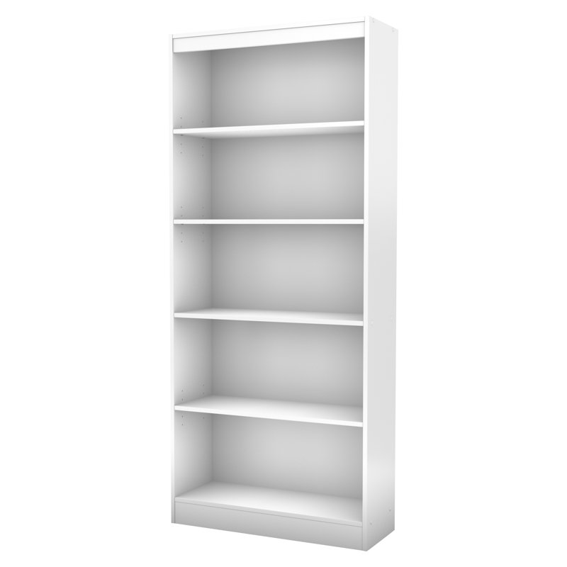 Bibliothèque Axess, Blanc pur, (Cinq tablettes) H 68,75 po x l 28 po x P 11,5 po