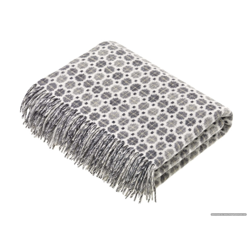 Jeté tissé en laine d'agneau Merino, Abstrait gris
