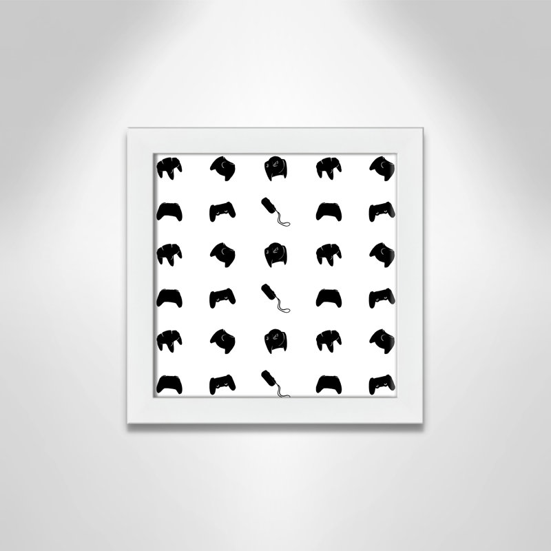 Imprimé papier à motif de joueur, H 12 po x l 12 po x P 0,63 po, Cadre blanc