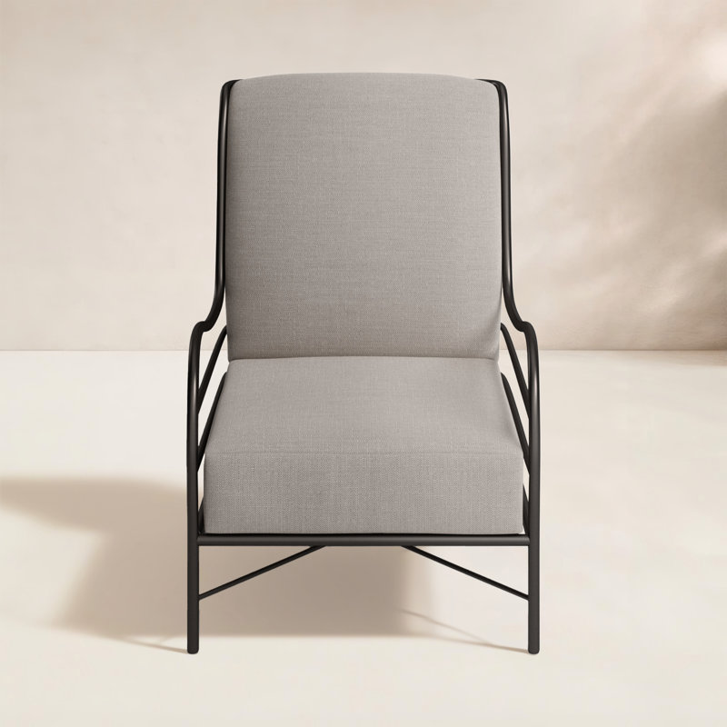 Chaise longue en aluminium Carmel - gris ardoise, Lin Dove Sunbrella®, Pas de soudure