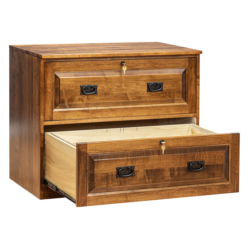 Rangely 36'' Wide 2 -Drawer Solid Wood File Cabinet, Light Brown