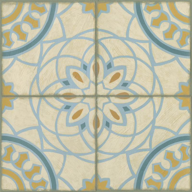 No Embellish* Old World Tiles IV by Chariklia Zarris - Wrapped Canvas Art Prints, 76cm H x 51cm W