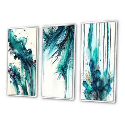 «Tropical Turquoise Joyfulness», 3 pièces sur toile