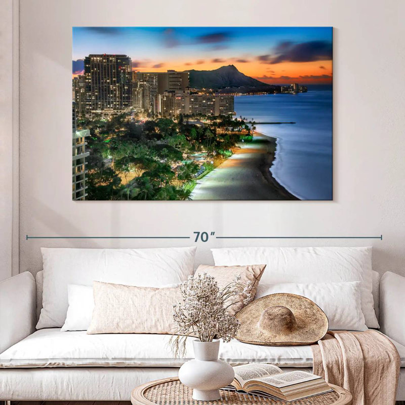 Gillard Waikiki Coast Sundown, H 34 po x l 51 po