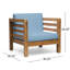 2 fauteuils club Mid-Century modernes en bois - pacane + 2 polis bleus, garde