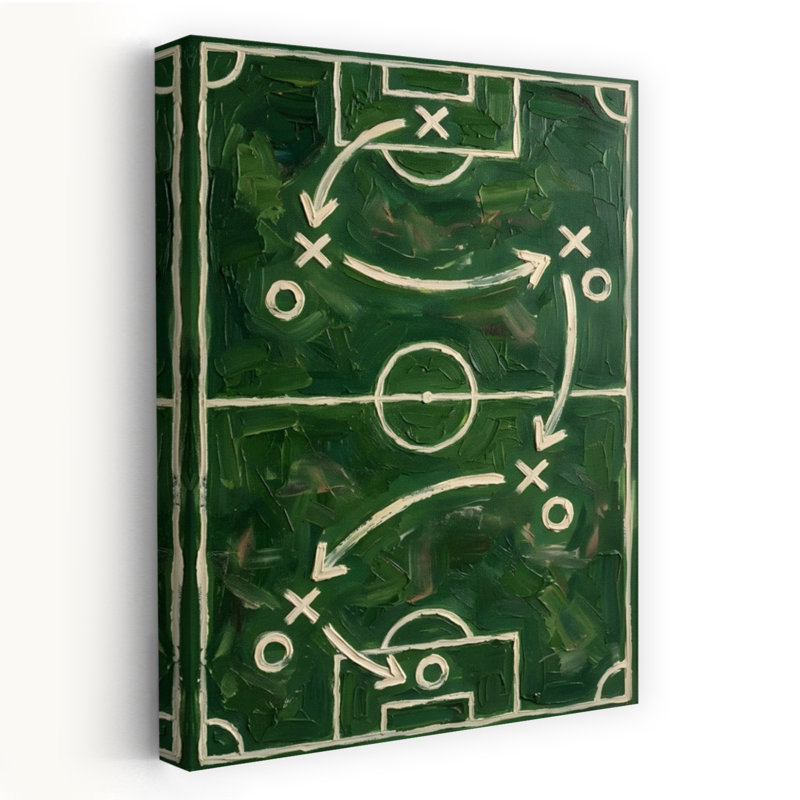 Soccer soccer, stratégie abstraite, impression d'art mural contemporain, 18" H x 12" W