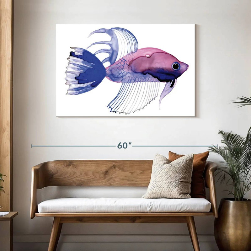 Purple Fish Mini, 30" H x 45" W