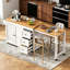 74.8" Kitchen Island With Extendable Dining Table-1619657289