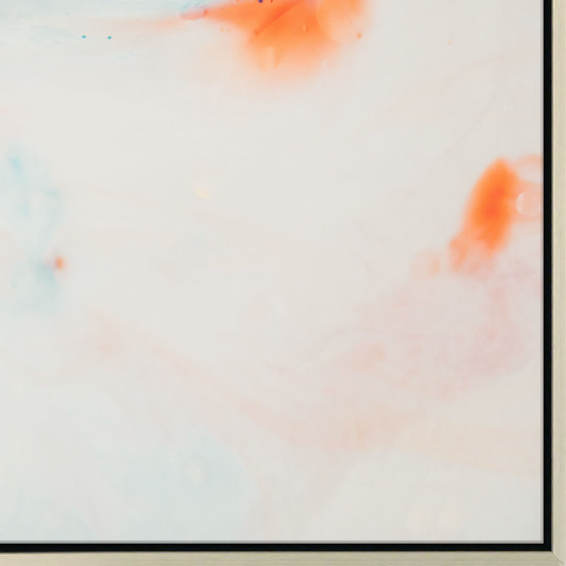 Compliment abstrait - reproduction d'art sur toile, Toile grise encadrée, H 36 po x l 46 po x P 2,62 po