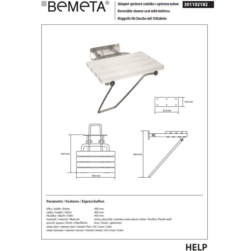 Drill & Screw Mount Shower Seat