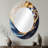 Golden Dream Peony Flower II - Blue Oval Wall Mirror Decor-1619348522