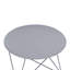 Table de bout ronde en métal avec finition grise