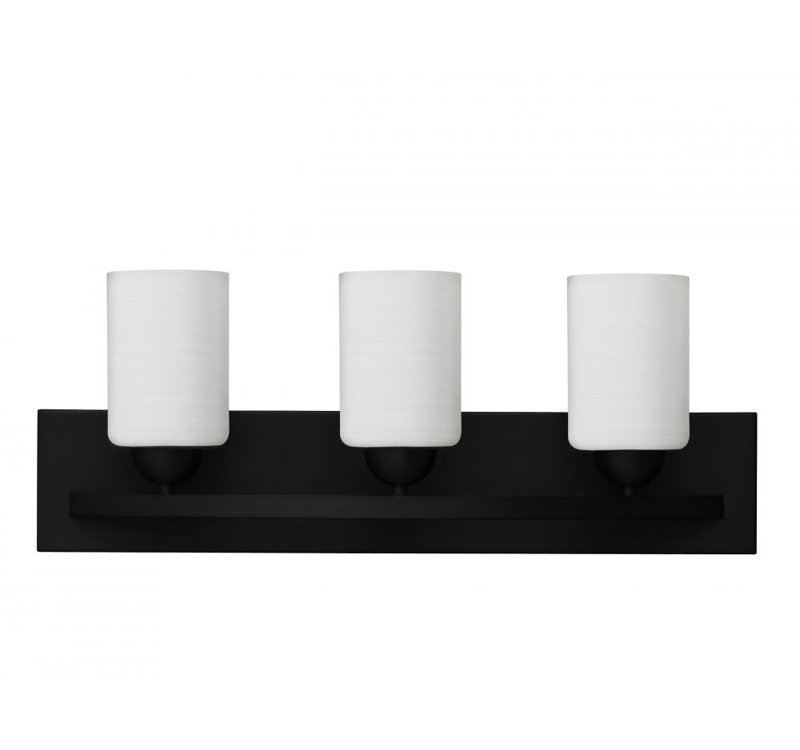 Éclairage pour meuble-lavabo à intensité variable Aimilia, 3, Lin blanc / noir