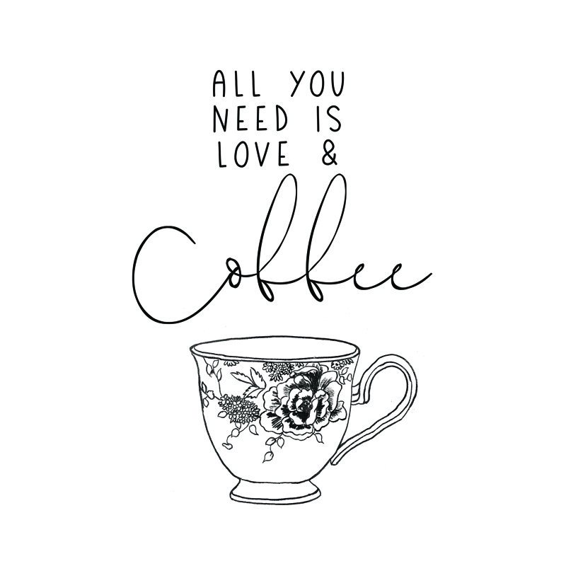 «Love And Coffee» - Impression, H 18 po x l 12 po