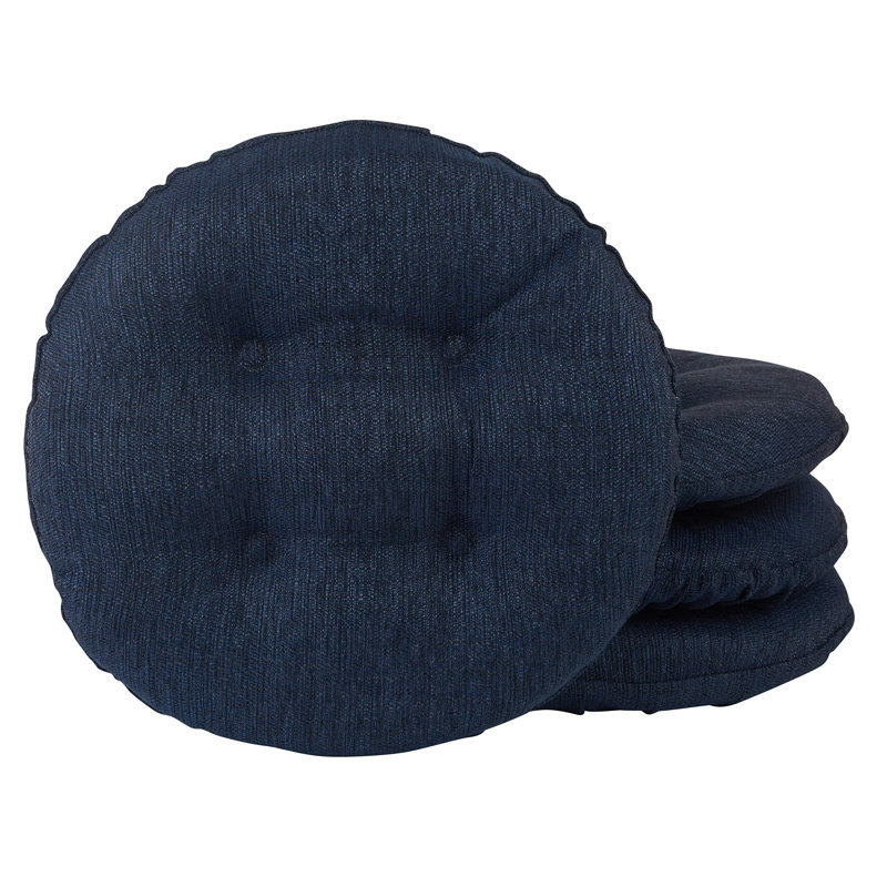 Non-Slip Solid Barstool Seat Cushion, 14-Inches Round, Indigo