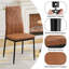 Faux Leather Modern High-backed Dining Chairs with Metal Legs-433931300