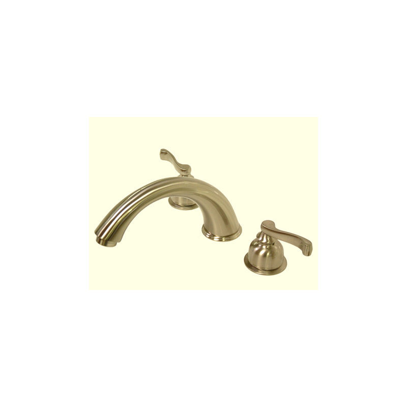 Double Handle Deck Mounted Roman Tub Faucet, Satin Nickel