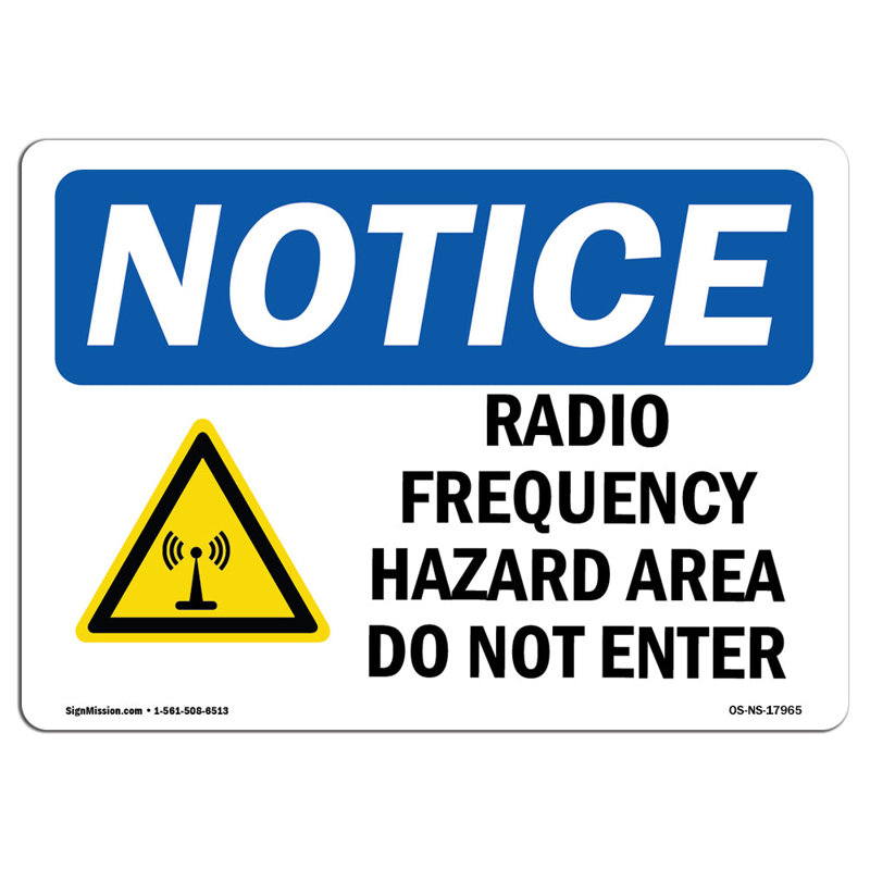 Panneau de zone de danger de radiofréquences