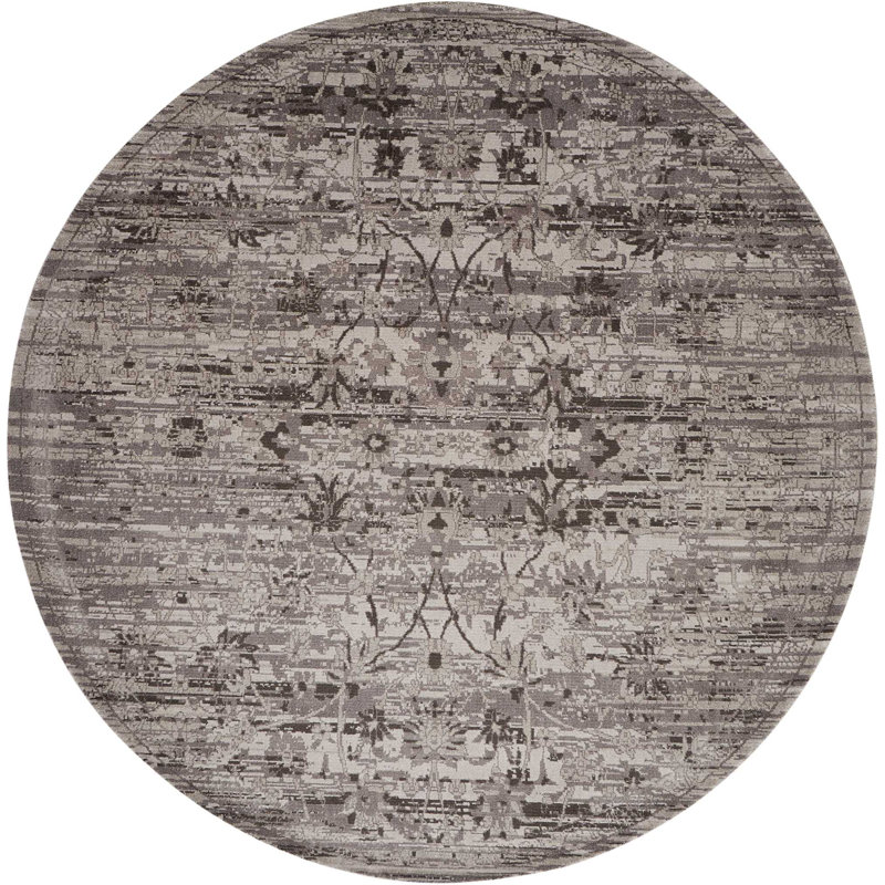 Tapis gris Mariel, Rond 8 pi