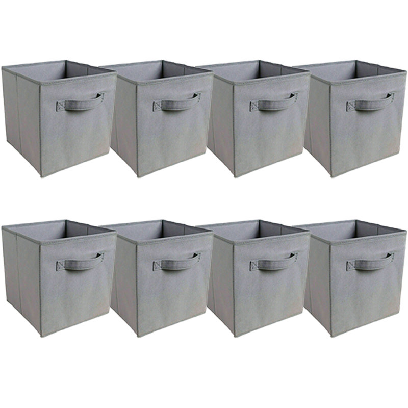 Fabric Cube Collapsible Storage Box, Grey