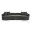 4 places avec revêtement en chenille douce, gris foncé, rembourrage printanier, canapé gris de bureau, sans assemblage, style nuage, maison-284012999