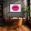 Hot Pink Lips In Abstract - Painting-1413621047-1413621045