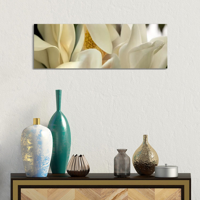 Magnolia Flowers #2 - Wrapped Canvas Panoramic Print, 30.48 cm H x 91.44 cm W x 1.91 cm D