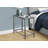 Quinn Accent Table, Rectangular 12X24 Narrow, Elegant Blue Tile, Gray Metal