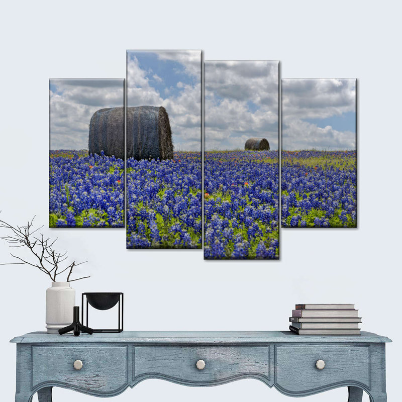 Texas Bluebonnets Wall Art, reproduction d'art sur toile, H 36 po x l 22 po x P 1 po