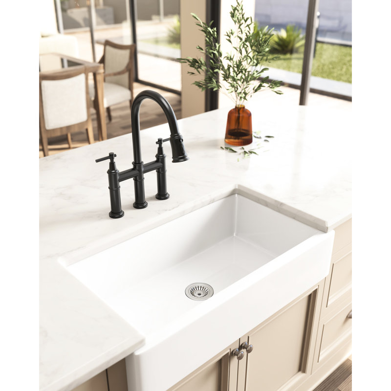Matte Black Kitchen Pull-Down Faucet - Dual Handle For Precise Water Flow Control, 360-Degree Rotating Nozzle, Quality Brass Build Bridge With Spray Exact And Temperature Rotatable High Material
