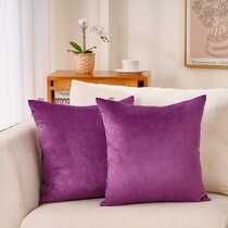 EUCIOR Purple Throw Pillow Set of 2,Purple Pillows Decorative  Throw Pillows,16x16 Inch,Light Purple Throw Pillows,Velvet Hidden Zipper  Bronzing Accent Pillow Cushion Case for Bedroom : Home & Kitchen