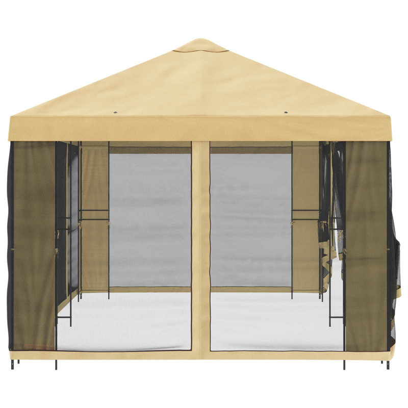 Vidaxl Gazebo Polyester And Steel, 276.5cm H x 600cm W x 300cm D, Cream
