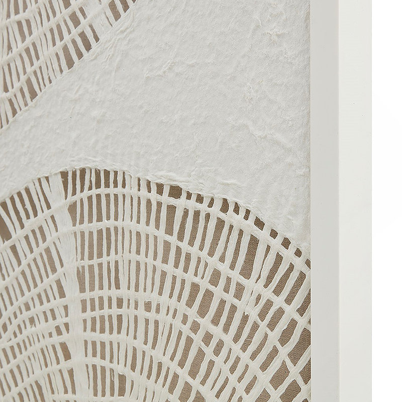Boîte-cadre encadrée abstraite encadrée à riz blanc cassé Voir ci-dessous
