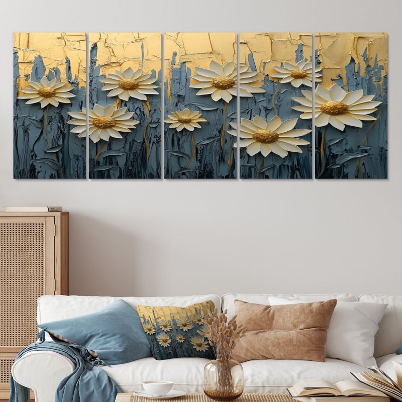 Dreena - Art mural - Ensemble de décoration artistique, H 32 po x l 80 po, 5