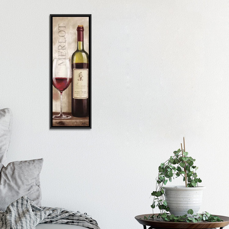 «Wine in Paris VI», reproduction d'impression sur toile tendue, H 36 po x l 12 po x P 1,5 po, Toile tendue