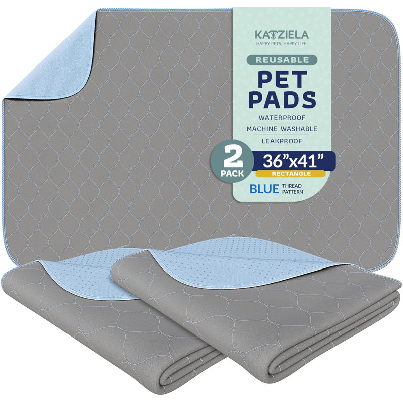 Patins Katziela lavables avec coutures bleues, L 36 po x P 41 po
