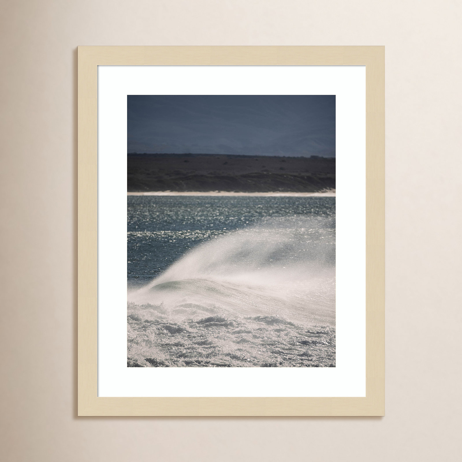 Sea Spuit by Shot by Clint Wood Framed Wall Art Print, Brown , 17" H x 14" W