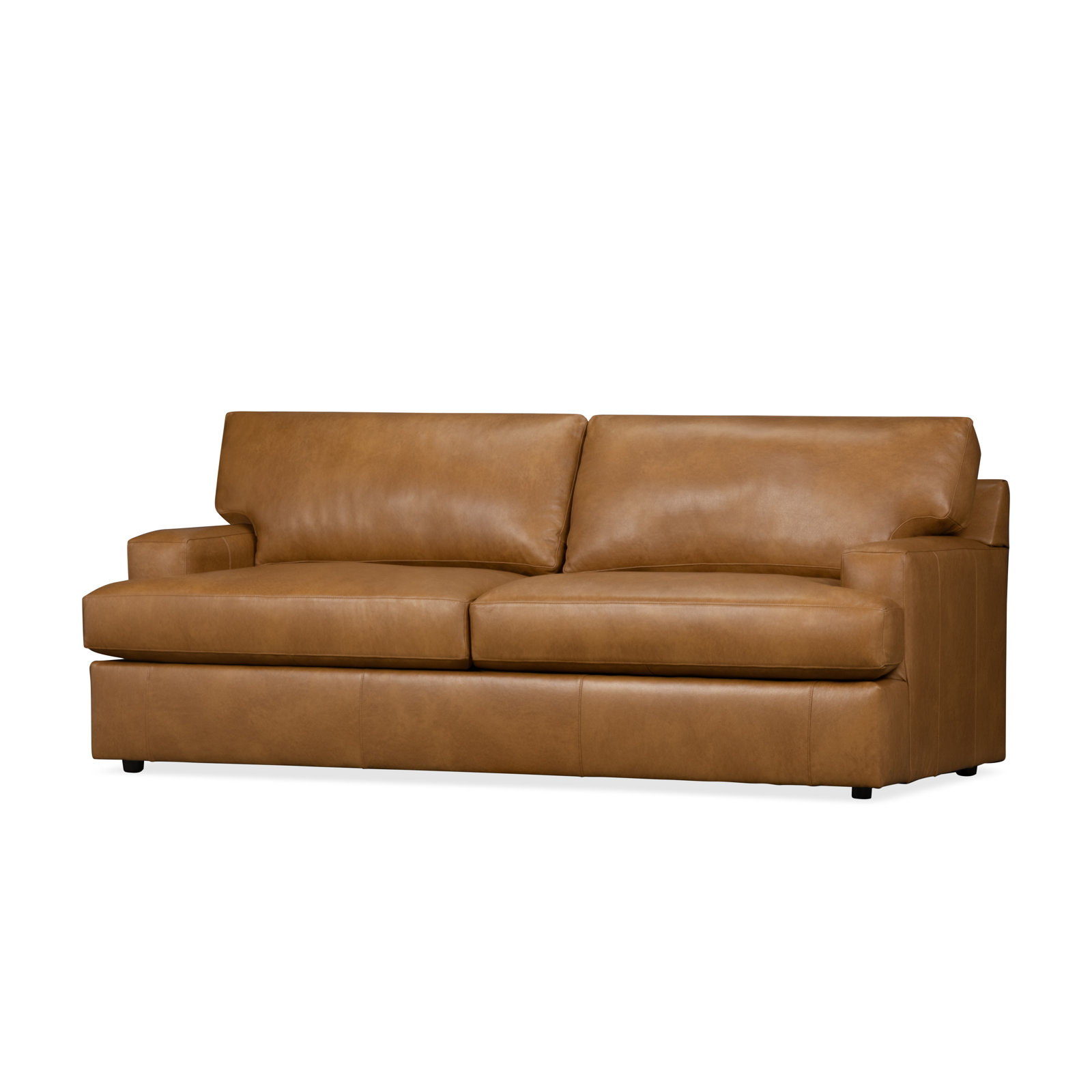 Cleo 84" Genuine Leather Sofa, Steamboat Caramel Genuine Leather